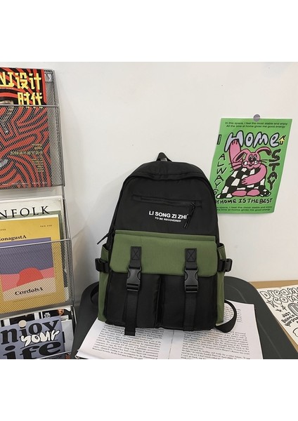 Erkekler Sırt Çantası Moda Siyah Öğrenci Kız Erkekler Için Kitap Çantası High Shoolbag College Dizüstü Çantası Kadın Seyahat Çantası (Yurt Dışından)