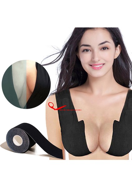 Göğüs Sabitleştirici ve Şekillendirici Bant Siyah Renk-Dikleştirici,toparlayıcı,esnek Göğüs Bandı
