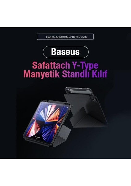 Standlı Manyetik Uyku Modlu Y-Tipi Apple Ipad Pro 10.5 Tablet Kılıfı, Kamera Koruyucu Kılıf
