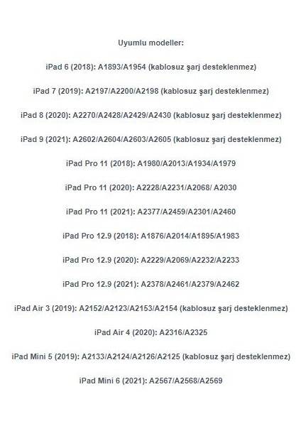 Apple Ipad 6, 7, 8, 9 Stylus Dokunmatik Tablet Kalemi,aktif VERSIYON,125MAH Şarjlı Yedek Uçlu