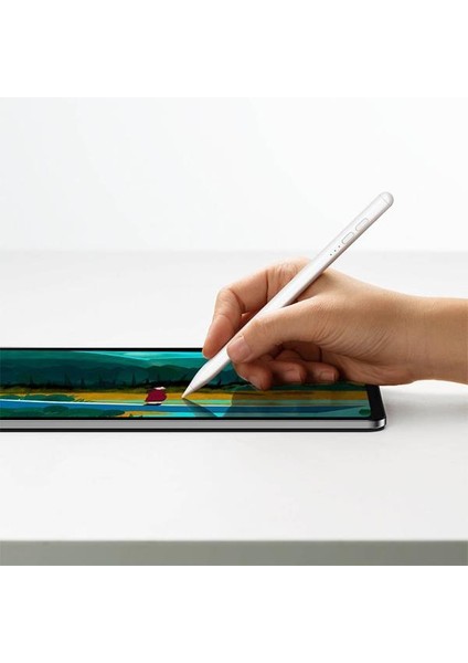 130MAH Şarjlı Apple iPad Pro Dokunmatik Tablet Kalemi, Aktif Versiyon, Yedek Uçlu, Ledli