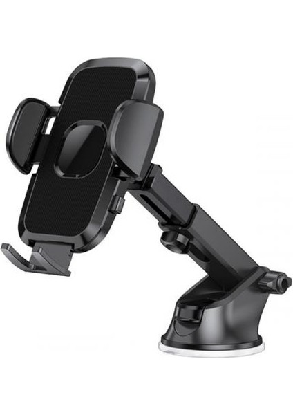 Polham Cam ve Torpido Üstüne Yapışan Vantuzlu Araç Içi Telefon Tutucu, Klipsli, Uzayabilen Kelepçeli