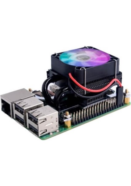Black Low-Profile Ice Cooling Fan For Raspberry Pi