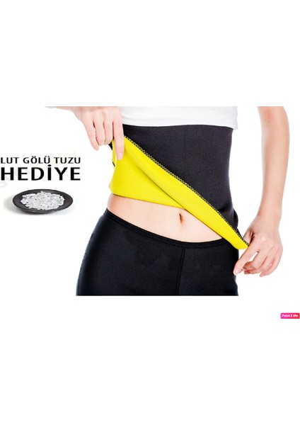 l Termal Sauna Korse Hot Shapers Bel Göbek Terletici Yağ Yakma Kemeri + 500 gr Lut Gölü Tuzu Hediye