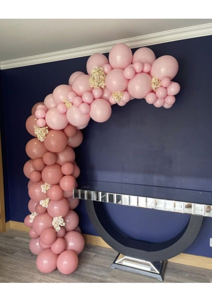 Pastel Pembe - Toz Pembe Balon Seti 50 Adet