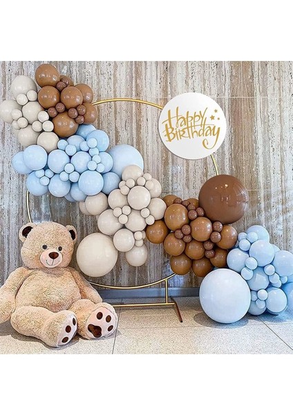 Deniz Kumu Makaron Mavi Kahverengi Balon Seti 50 Adet