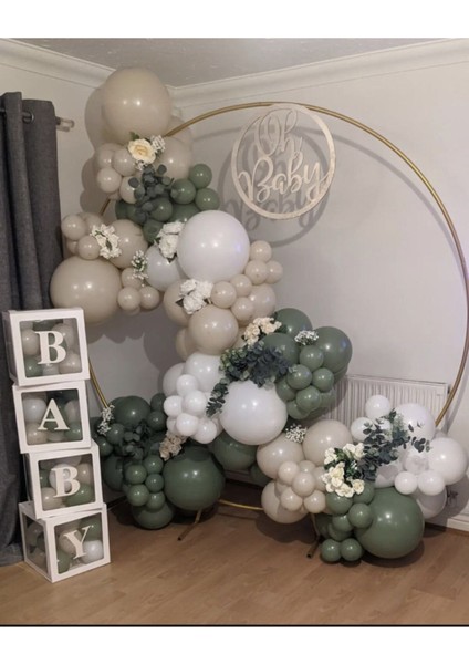 Adaçayı Deniz Kumu ve Beyaz Balon Seti 70 Adet