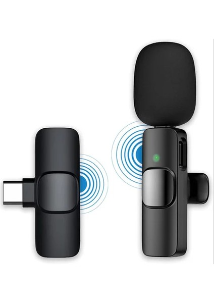 K8 Kablosuz Tak Çalıştır Yaka Mikrofonu (Telefon,tablet,pc)