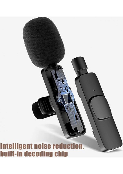 K8 Kablosuz Tak Çalıştır Yaka Mikrofonu (Telefon,tablet,pc)