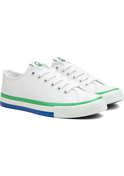 Benetton® | BN-90176 - 3374 Beyaz Yesil - Kadın Spor Ayakkabı modelleri
