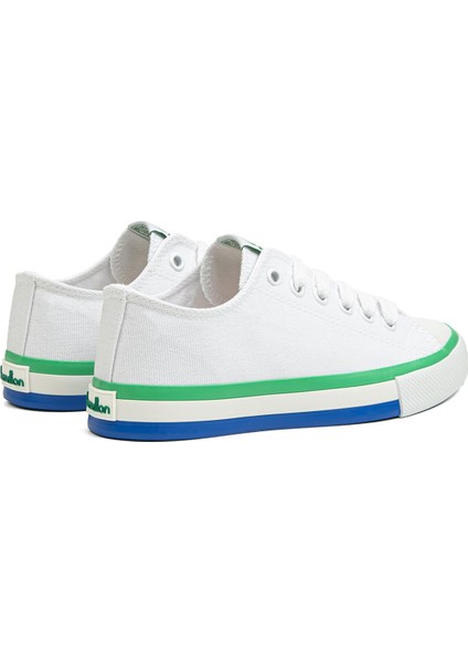 Benetton® | BN-90176 - 3374 Beyaz Yesil - Kadın Spor Ayakkabı fırsatları