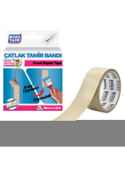 Boss Tape Duvar Pencere Pervaz Su Sızıntısı Çatlak Kapama Bandı Boyanabilir En:38mm Boy:2mt