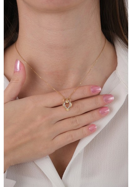 Güzide 14 Ayar Altın Taşlı Baykuş Kolye modelleri