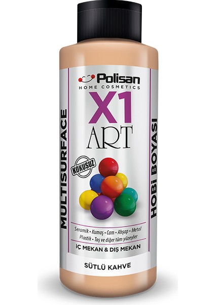 X1 Art Multisurface Hobi Boyası Sütlü Kahve 120 ml