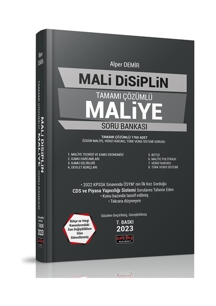 Savaş Yayınları 2023 Mali Disiplin Tamamı Çözümlü Maliye Soru Bankası Alper Demir