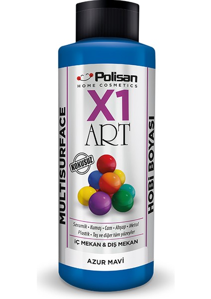 X1 Art Multisurface Hobi Boyası Azur Mavisi 120 ml