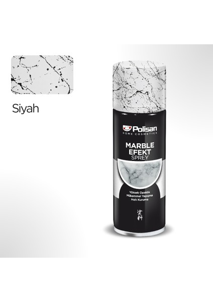Özel Amaçlı Sprey Mermer Efekt Siyah Sprey Boya 200 ml