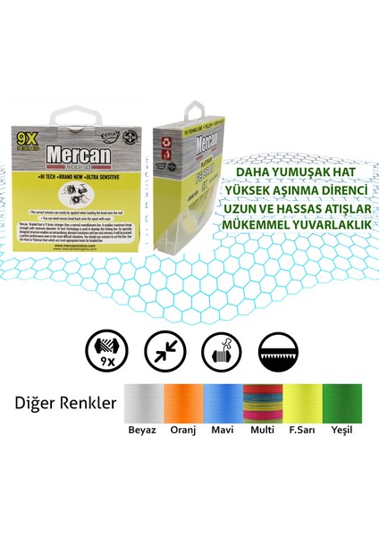 Platinum Pe 9x Örgü Ip 300 M Sarı Makara Misina