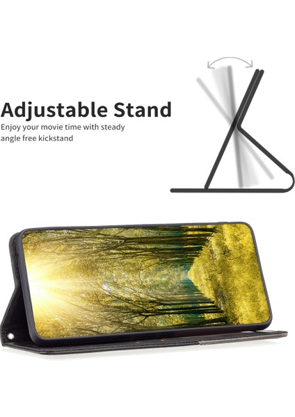 Bf Baskı Deseni Serisi-1 Xiaomi Için 13 Pu Deri Kart Tutucu Flip Folio Kılıfı Baskılı Rhombus Benzeri Manyetik Absorpsiyon Stand Telefon Kapağı (Yurt Dışından)