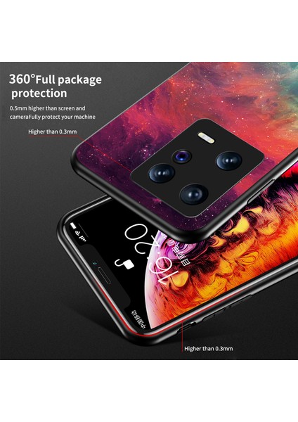 Lr Joyful Xiaomi 13 5g Için Yıldızlı Gökyüzü Desen Baskı Telefon Kılıfı, Temperli Cam+Sert Pc+Yumuşak Tpu Anti-Damla Kapağı (Yurt Dışından)