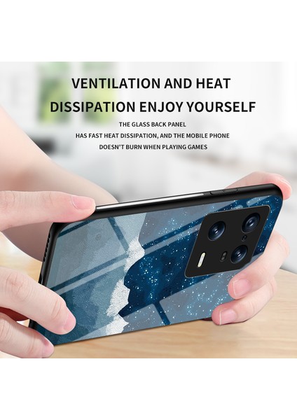 Lr Joyful Xiaomi 13 Pro 5g Için Yıldızlı Gökyüzü Desen Baskı Temperli Cam Telefon Kılıfı Sabit Pc+Yumuşak Tpu Şok Geçirmez Hibrit Kapak (Yurt Dışından)