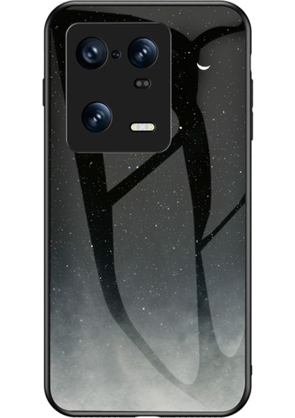 Lr Joyful Xiaomi 13 Pro 5g Için Yıldızlı Gökyüzü Desen Baskı Temperli Cam Telefon Kılıfı Sabit Pc+Yumuşak Tpu Şok Geçirmez Hibrit Kapak (Yurt Dışından)