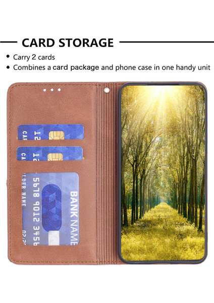 Lr Joyful Bf Baskı Deseni Serisi-1 Xiaomi Için 13 Pu Deri Kart Tutucu Flip Folio Kılıfı Baskılı Rhombus Benzeri Manyetik Absorpsiyon Stand Telefon Kapağı (Yurt Dışından)