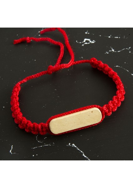 Ahşap Makrome Örgülü Bileklik