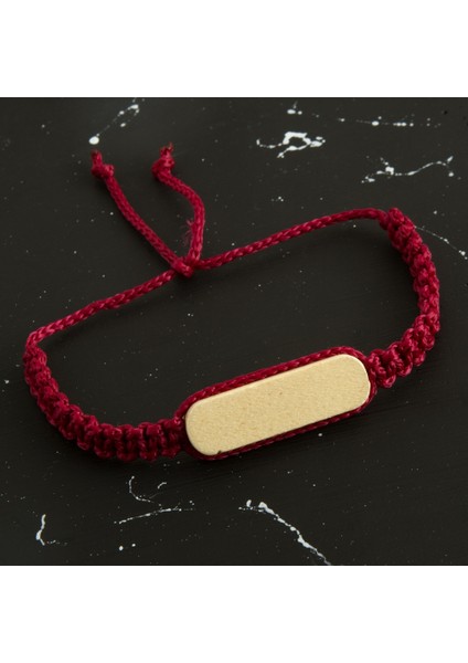 Ahşap Makrome Örgülü Bileklik