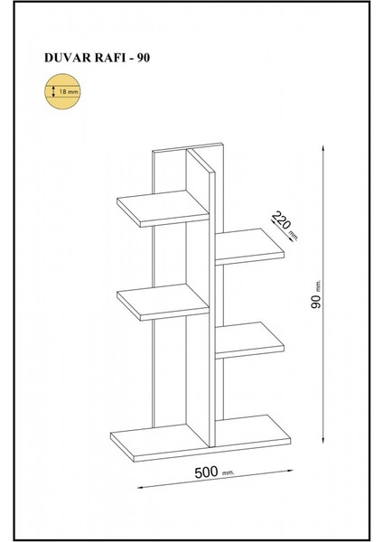 Long 90 Kitaplık Safirmeşe