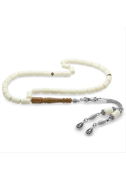 Kararmaz Metal Su Damlası Püsküllü Kesme Kesim Kuka İmameli Deve Kemiği Tesbih