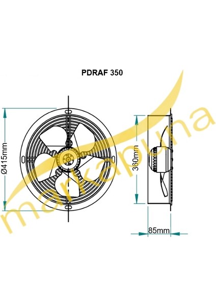 Fanex Pdraf 2m 350 Dıştan Rotorlu 4200 M³/h Aksiyal Aspiratör