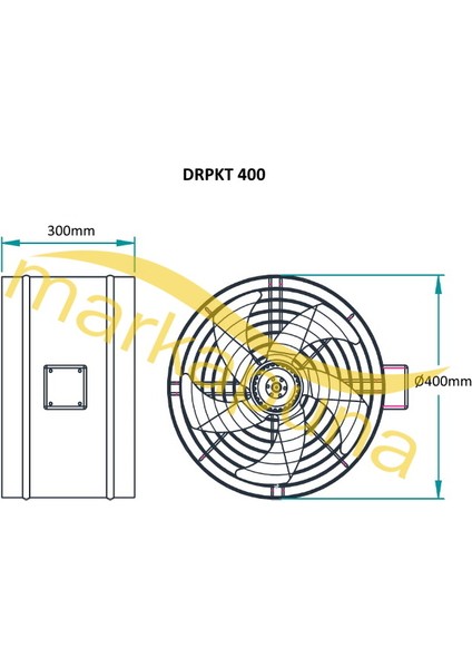 Fanex Drpkt 400 Dıştan Rotorlu 5500 M³/h Kanal Tipi Aksiyel Sirkülasyon Fan