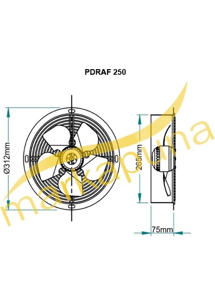 Fanex Pdraf 2m 250 Dıştan Rotorlu 1620 M³/h Aksiyal Aspiratör