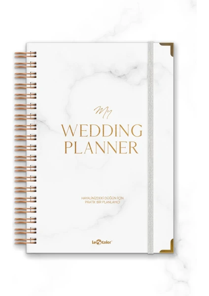 Le Color Düğün Planlayıcısı Altın Köşeli Ajanda Luxury Wedding Planner