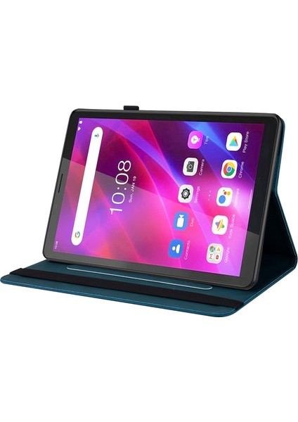 Lenovo Için Çiçek Pu Kılıf M7 3. Gen (Yurt Dışından)