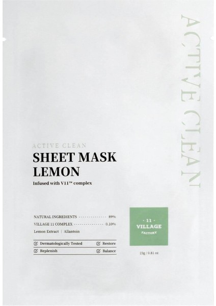 11 Factory Active Clean Sheet Mask Lemon