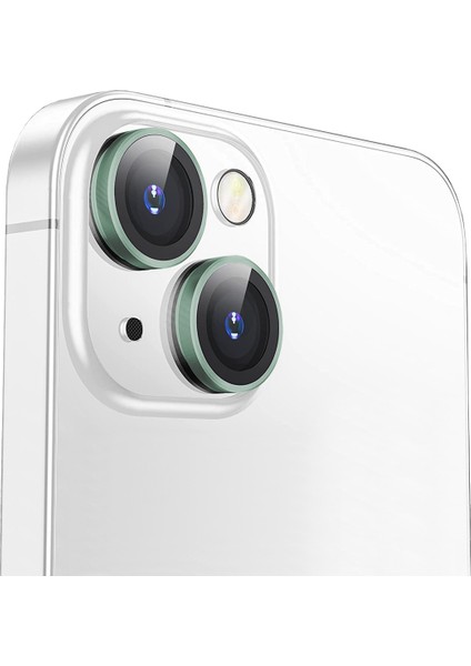 Buff iPhone 14 / 14 Plus Camera Metal Lens Protector Dark Green modelleri