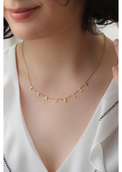 Kadın 925 Ayar Gümüş İsim Kolye