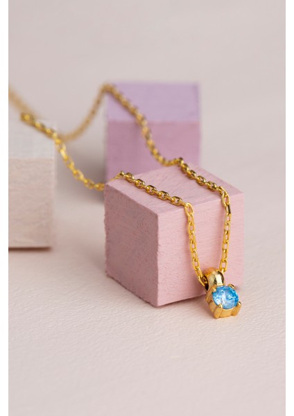 Kadın 925 Ayar Gümüş Doğum Taşlı Kolye