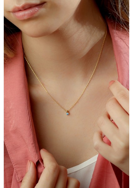 Kadın 925 Ayar Gümüş Doğum Taşlı Kolye fiyatları