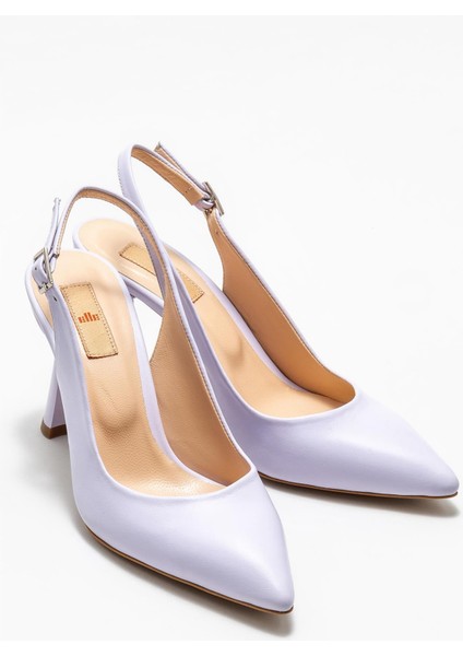 Lila Deri Kadın Topuklu Ayakkabı fiyatları