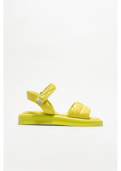 Yeşil Deri Kadın Spor Sandalet