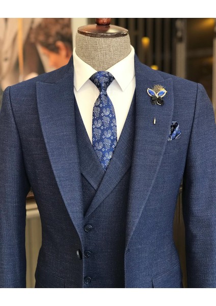 Italyan Stil Slim Fit Erkek Ceket Yelek Pantolon Takım Elbise Parlement T9117 indirimleri