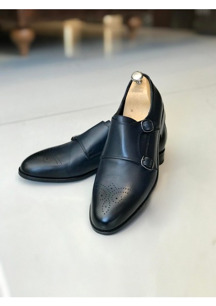 Italyan Stil Iç Dış Naturel Deri Erkek Ayakkabı Lacivert T7520 fiyatları