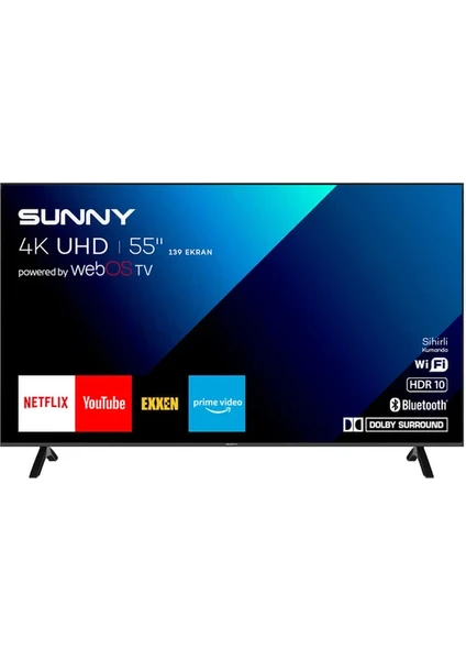 SN55FMN252 55" 139 Ekran Dahili Uydu Alıcılı 4K Ultra HD Smart LED TV