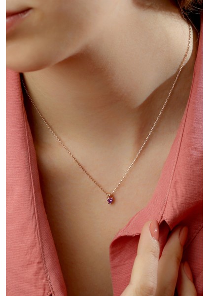 Kadın 925 Ayar Gümüş Doğum Taşlı Kolye fiyatları