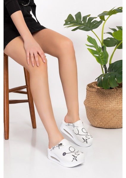 Siyah Steteskop Desenli Kapalı Airmax Sabo Terlik