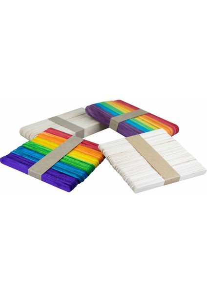Puti 300 Adet Ahşap Renkli Dar Dil Çubuğu Abeslang Çubuğu Dar fırsatları