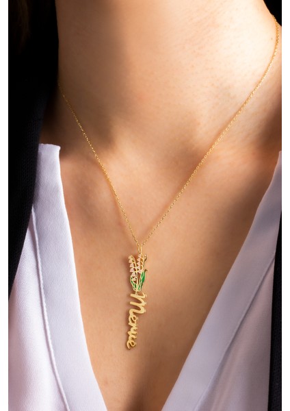 Kadın 925 Ayar Gümüş Doğum Ayı Çiçekleri İsim Kolye fiyatları